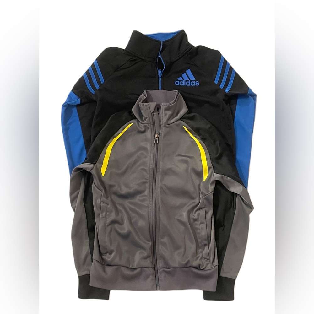 Size 8 Adidas zip up jacket and Puma zip up jacket